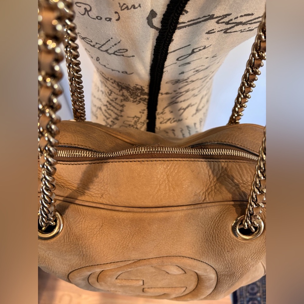 Gucci Soho Chain Shoulder Bag in tan leather (zipper needs repair) - Picture 2 of 16